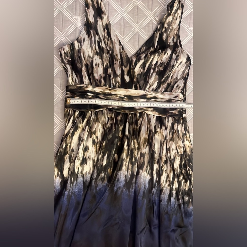 Marc New York Navy and Metallic a line knee length abstract pattern tank dress 6 - Picture 6 of 9